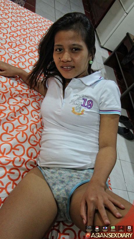 Asian teen Maricel gets her hairy pussy teased and dicked by her stepbrother