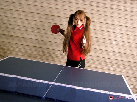 Ping pong slut Ria Sakurai gets down and blows a big meat pole